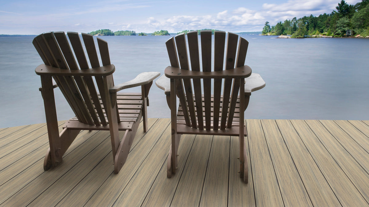 Deckorators Tahiti decking used on a waterfront deck
